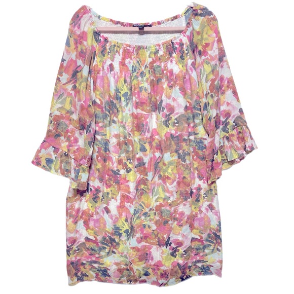 Zac & Rachel 1X Bell Sleeve On or Off Shoulder Floral Dress Fully Lined 13033 - Picture 1 of 9